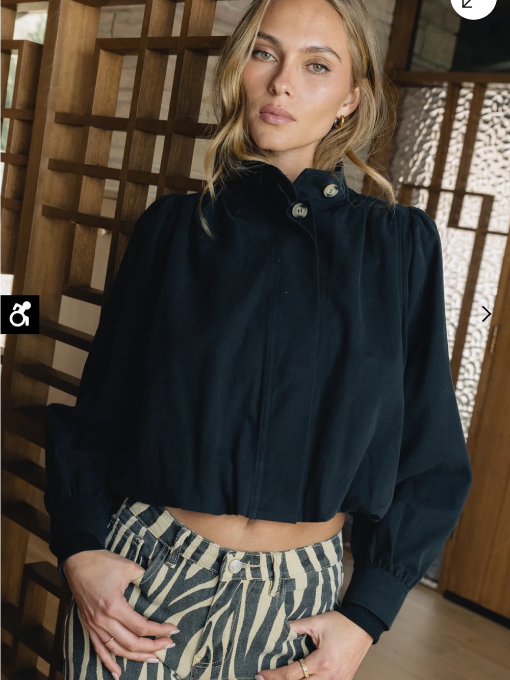 bohme Black Cropped Bomber Jacket
